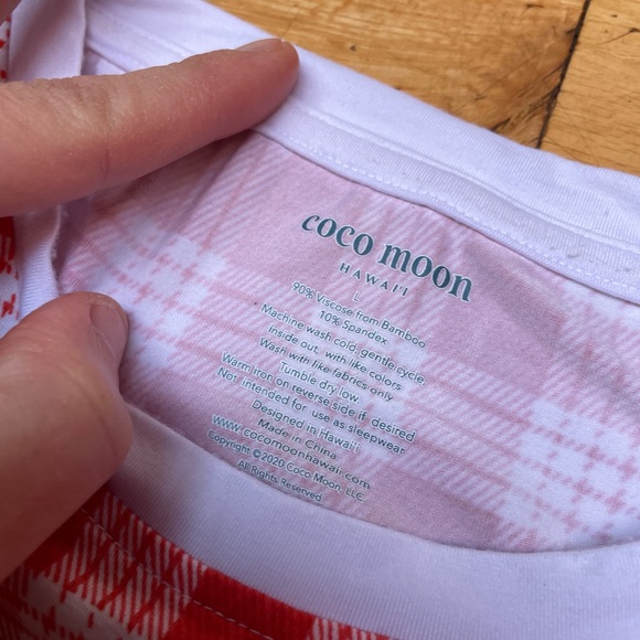 Coco Moon Hawaii like new Men’s pajama set ‘ula’ula red palaka bamboo, Large - Picture 6 of 9